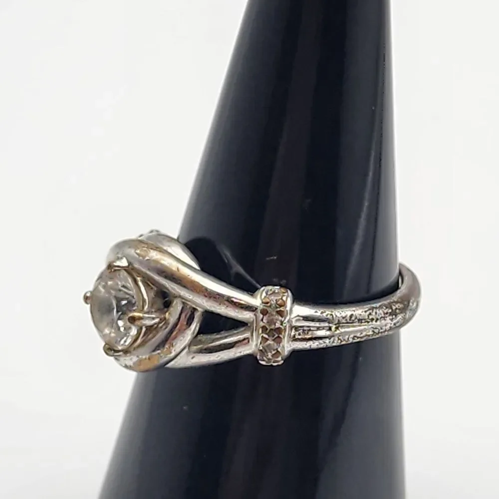 Avon NVC Eternal Promise Silver Tone & Clear CZ Ring (8)